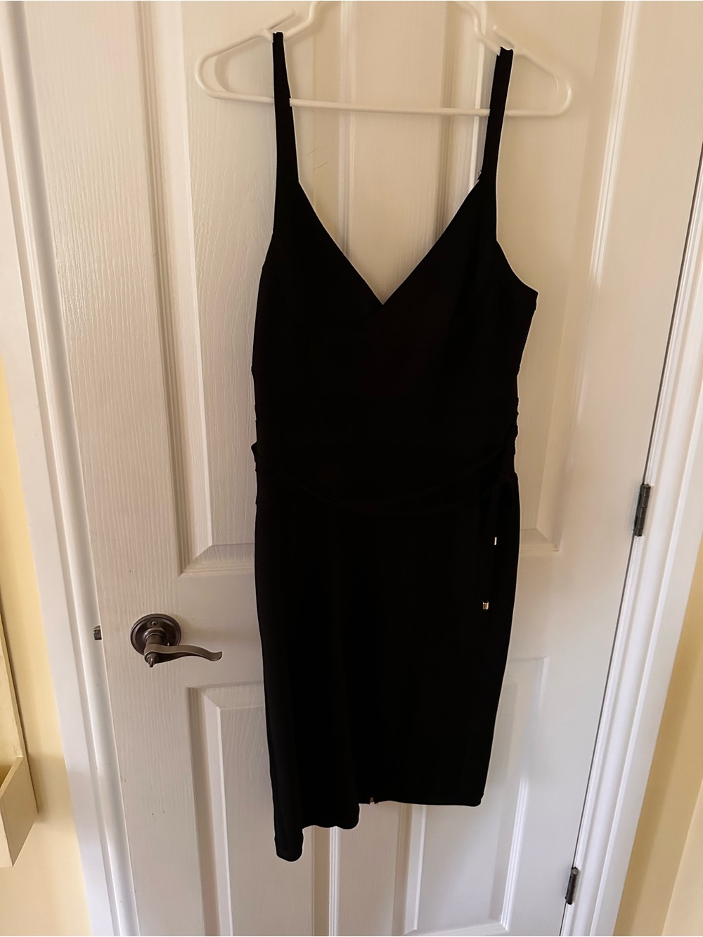 House of CB Black Mini Bodycon Dress with V-Neck, size L+, like new